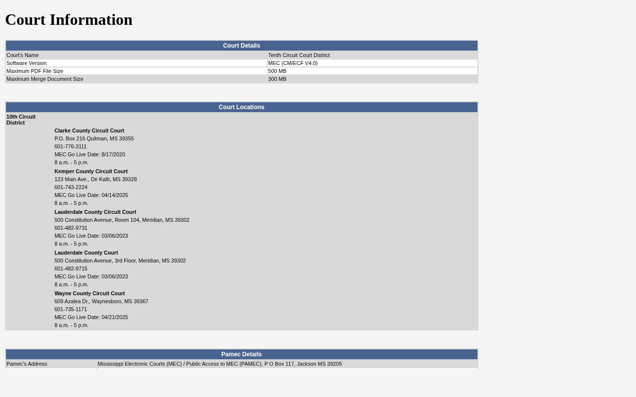 Clarke County Circuit Court MEC disposition and booking follow-up source