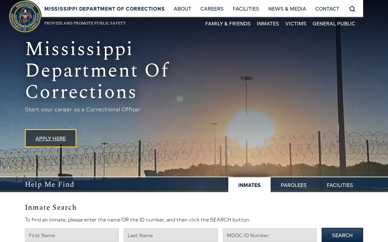 Mississippi Department of Corrections search for Clarke County state custody records